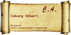 Coburg Albert névjegykártya