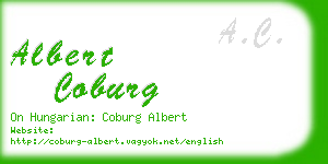 albert coburg business card